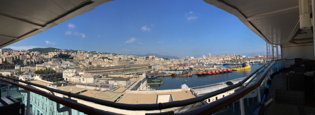 Genoa panoramic view of seaport